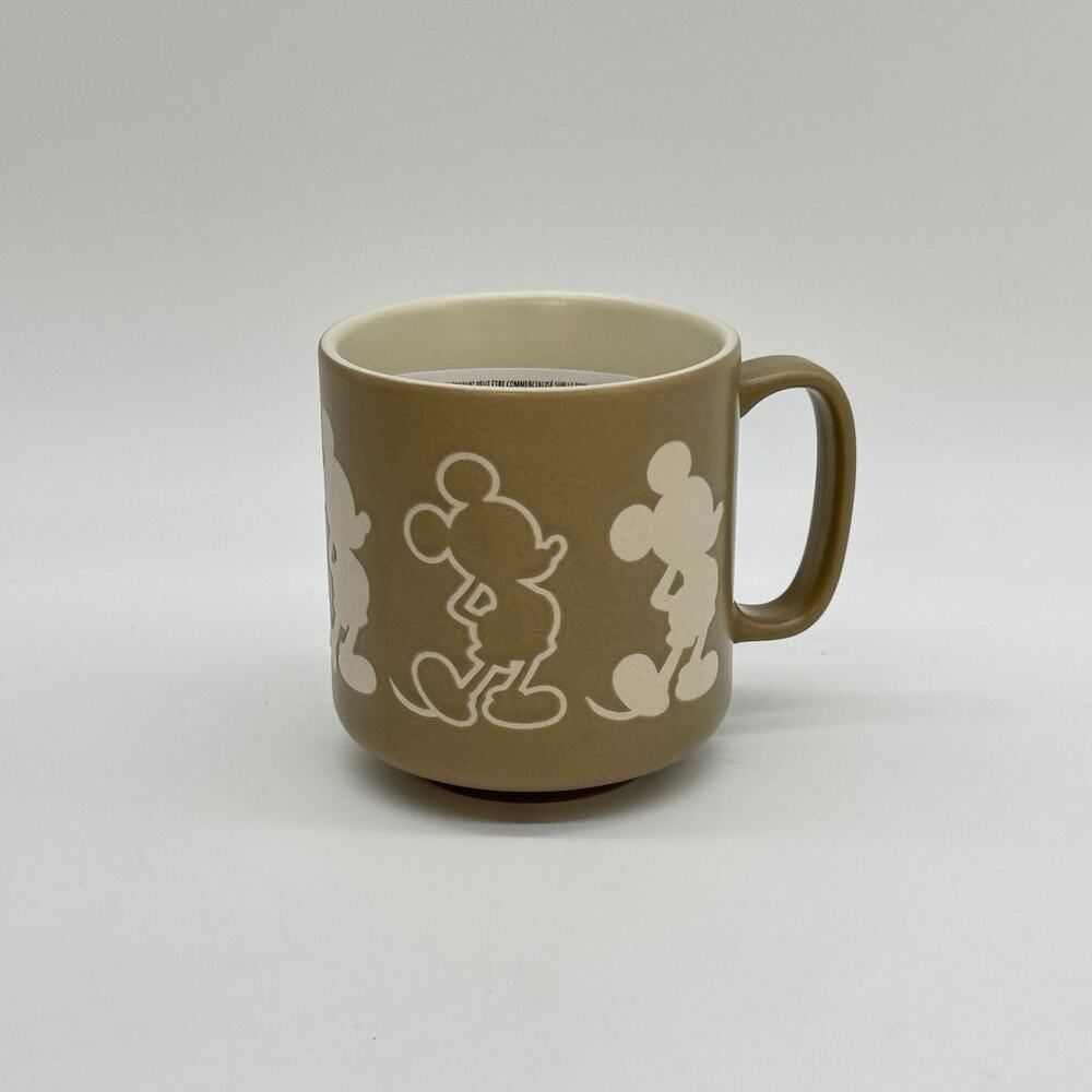 Disney Parks Mickey Mouse Standing Silhouette Tan Coffee Mug NEW